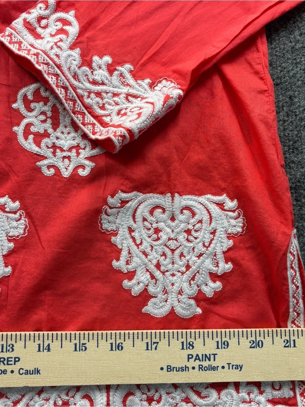 Michael Kors Red Tunic with White Embroidery